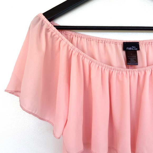 NEW Rue21 Pink Off the Shoulder Blouse - Picture 3 of 5